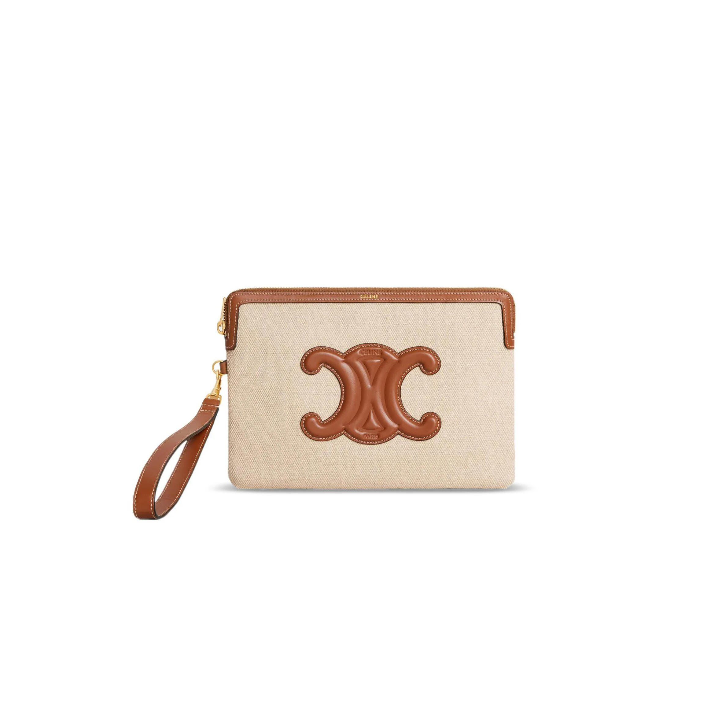 CELINE SMALL POUCH WITH STRAP CUIR TRIOMPHE 10J502EW1.02NT (25*17.5*1cm)